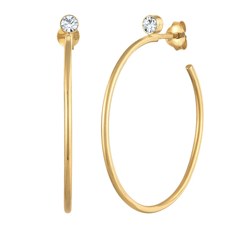 Creolen Stecker | Mit Kristallen von Swarovski® (weiß)