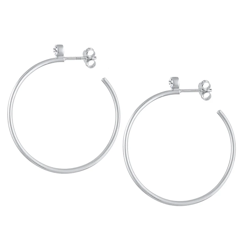 Creolen Stecker | Mit Kristallen von Swarovski® (weiß)