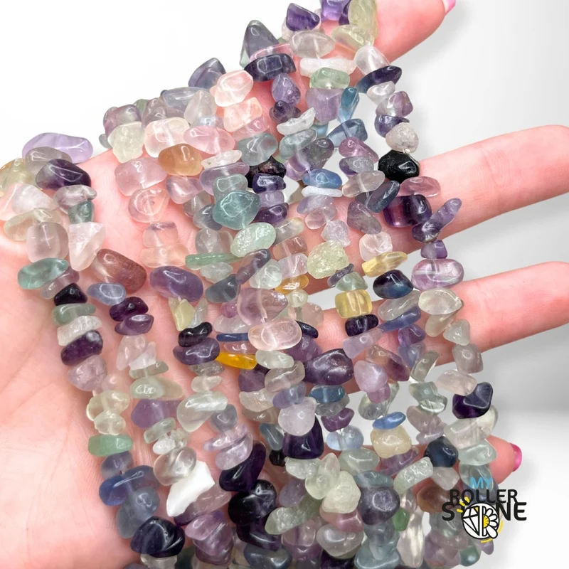 Regenbogen-Fluorit-Chip-Perle (40 cm)