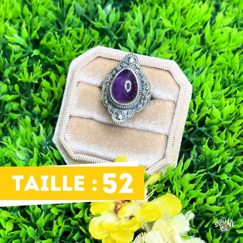 925 Silber Amethyst Ring #190
