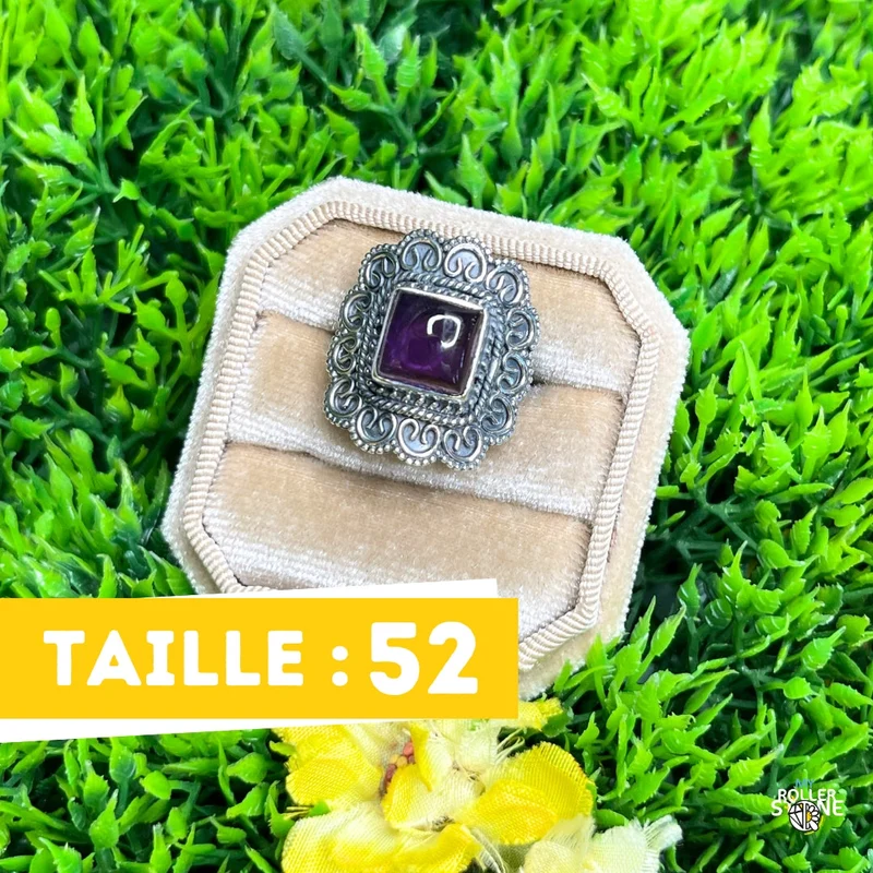 925 Silber Amethyst Ring #195
