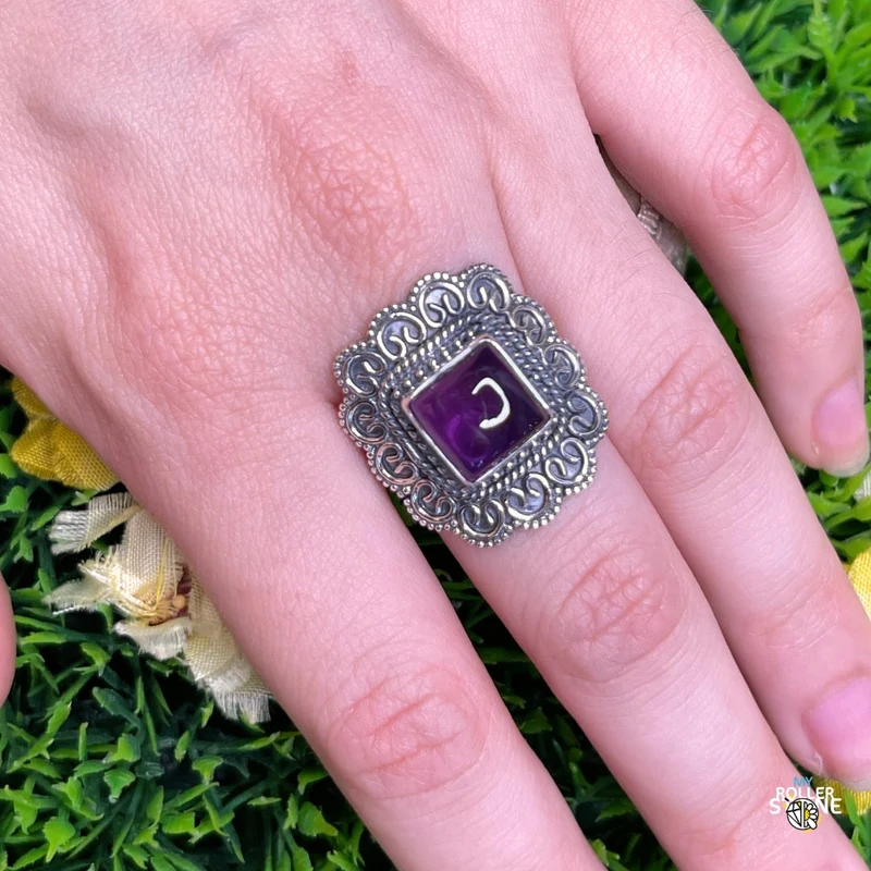 925 Silber Amethyst Ring #195