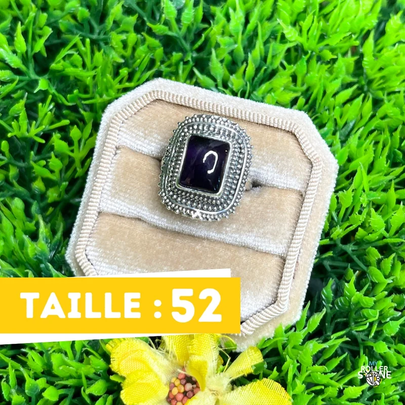 925 Silber Amethyst Ring #199