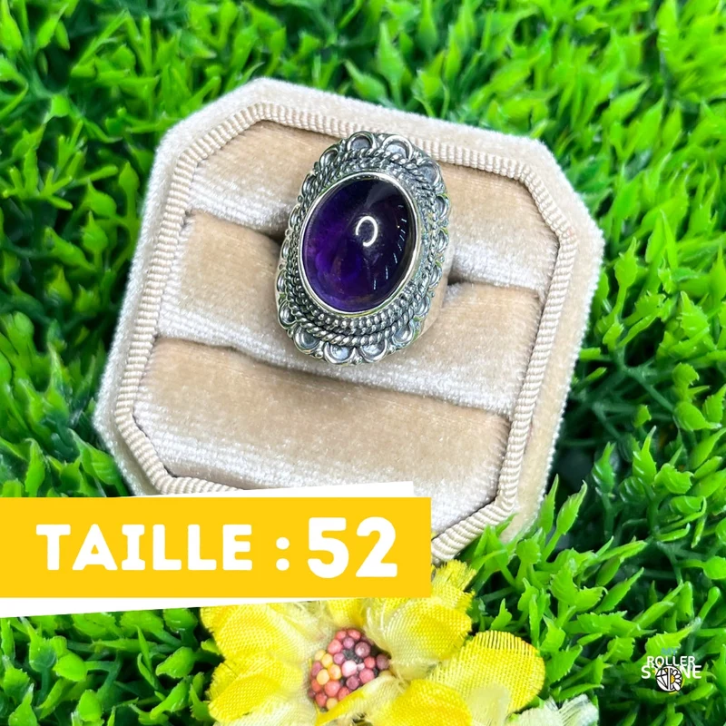 925 Silber Amethyst Ring #196
