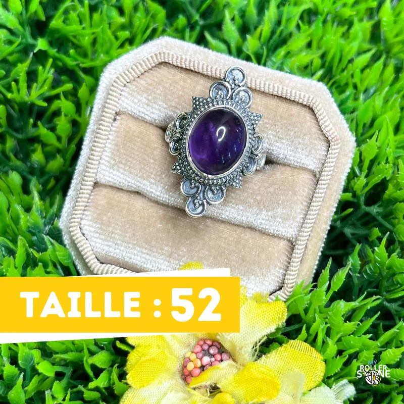 925 Silber Amethyst Ring #198