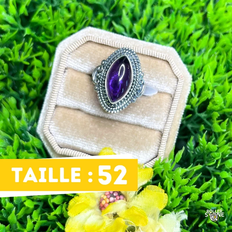925 Silber Amethyst Ring #197