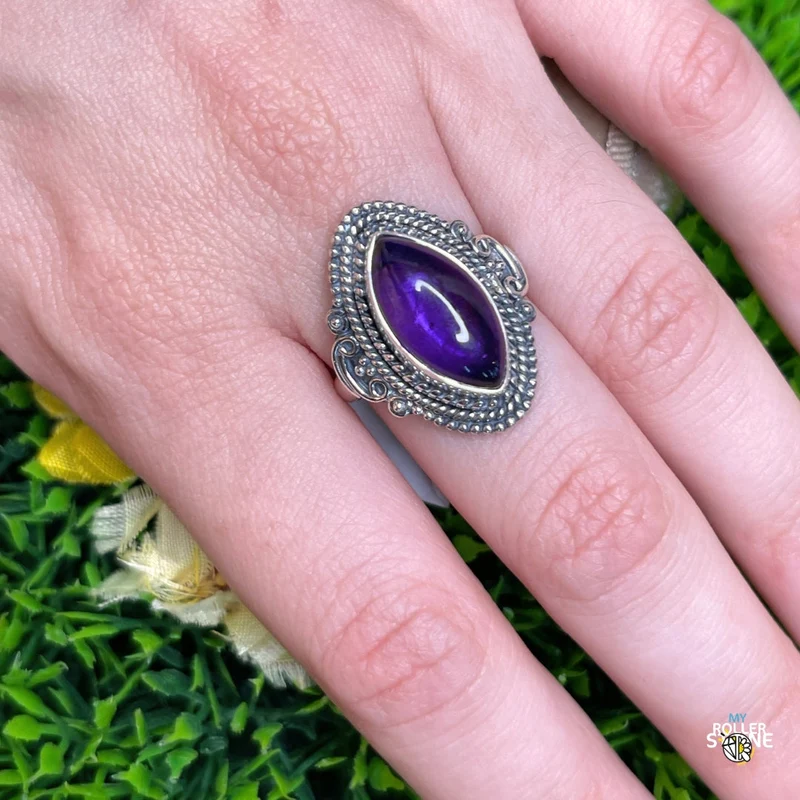 925 Silber Amethyst Ring #197