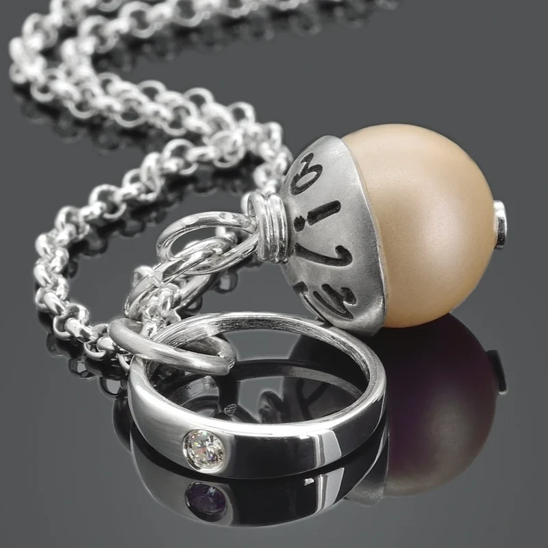 KETTE MIT GRAVUR, TAUFE SCHMUCK, GESCHENK TAUFE, TAUFKETTE MIT TAUFRING