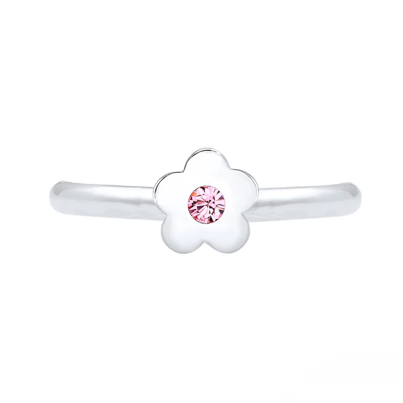 Ring Blume | Kristall ( Rosa )