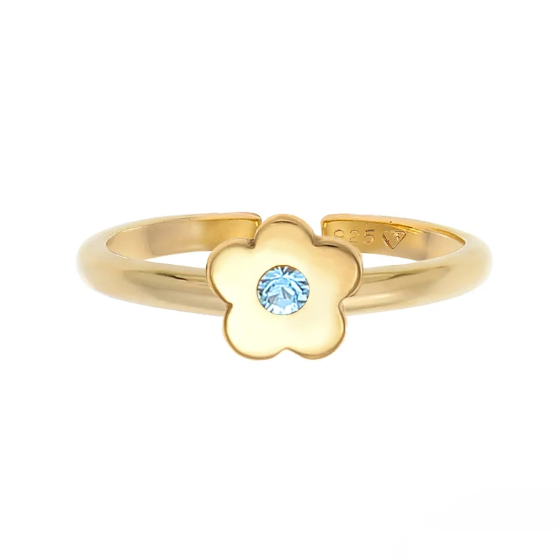 Ring Blume | Kristall ( Rosa )