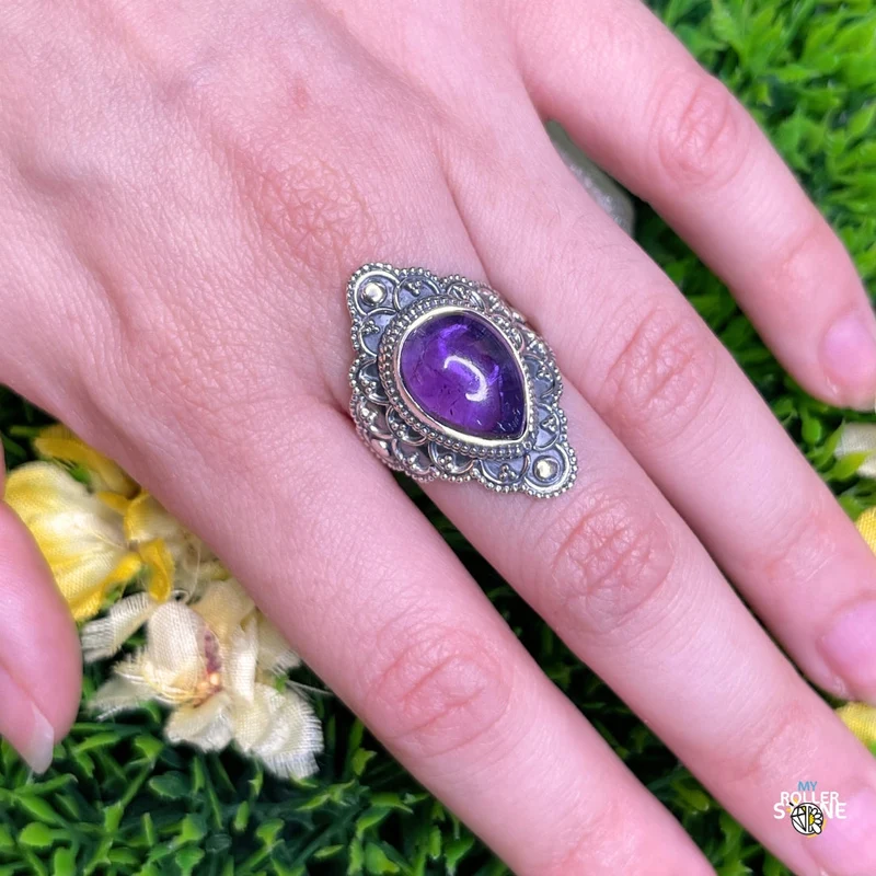 925 Silber Amethyst Ring #183
