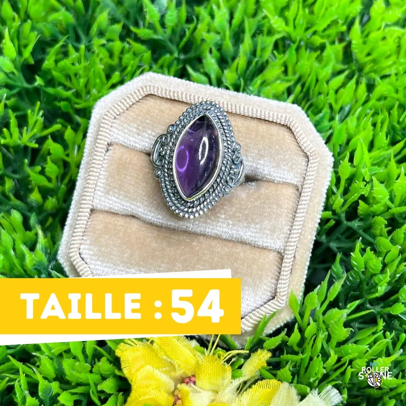 925 Silber Amethyst Ring #185