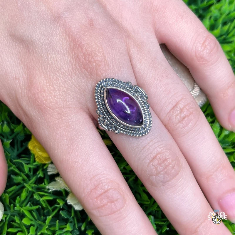 925 Silber Amethyst Ring #185