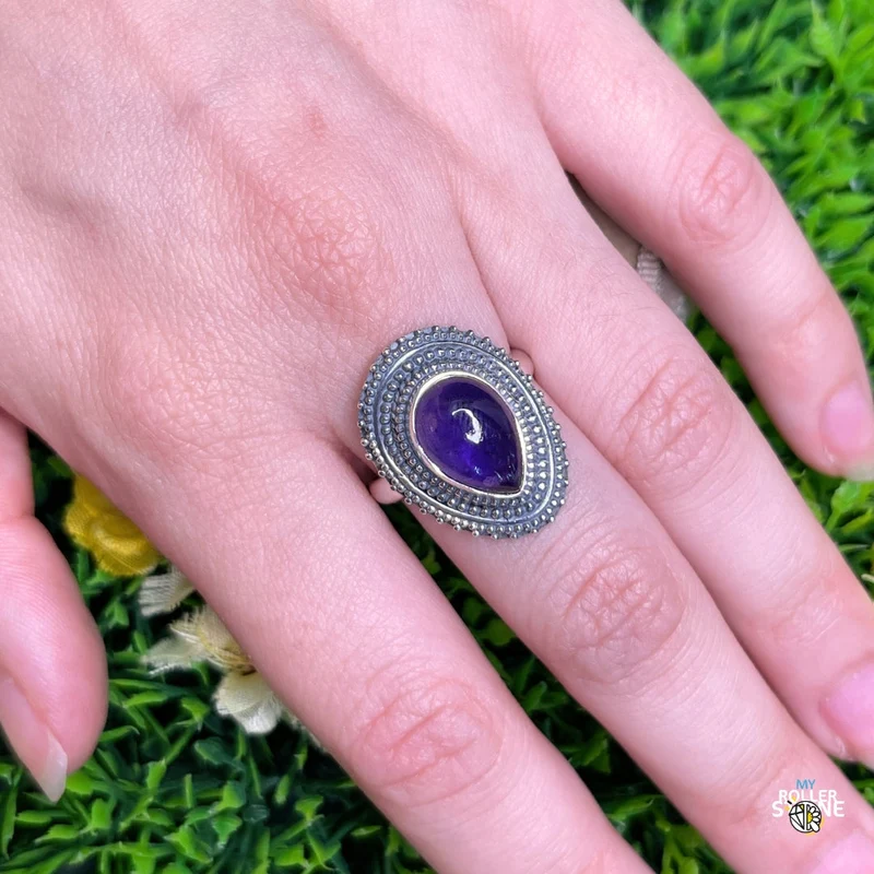 925 Silber Amethyst Ring #184