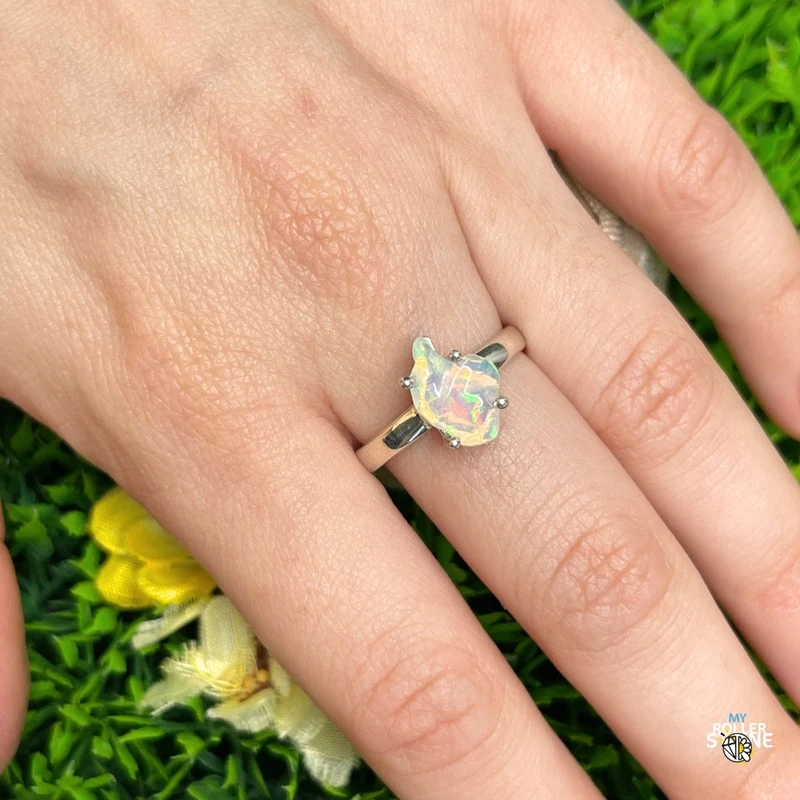 Äthiopischer Opal-Silberring #289