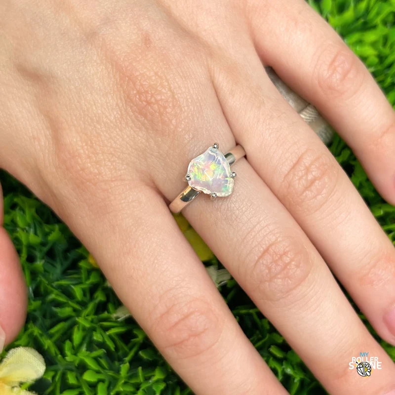 Äthiopischer Opal-Silberring #286