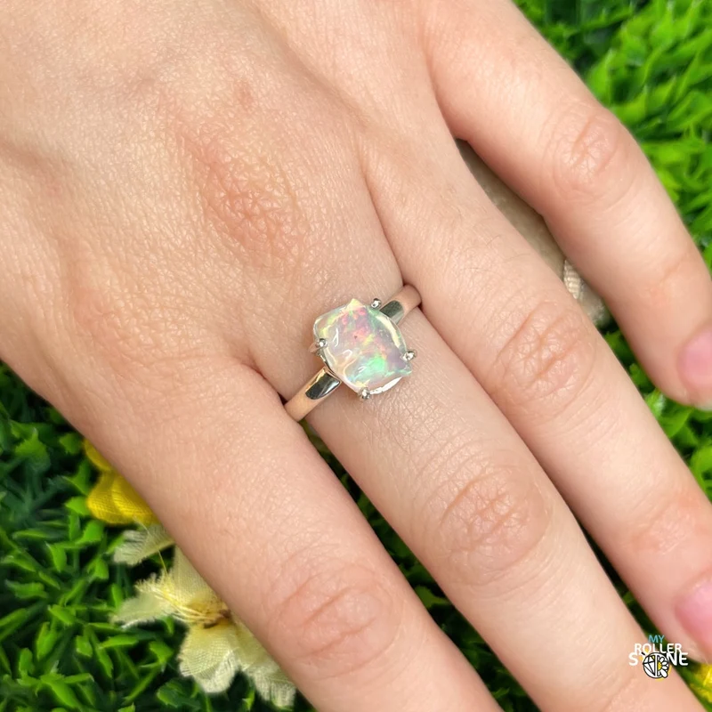 Äthiopischer Opal-Silberring #280