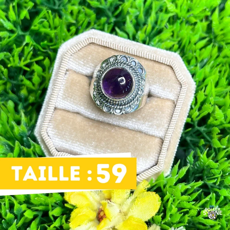 925 Silber Amethyst Ring #163
