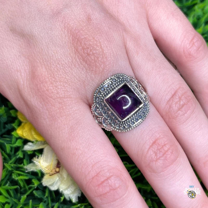 925 Silber Amethyst Ring #165