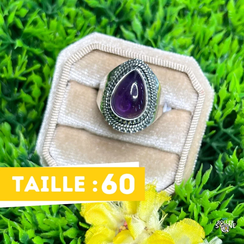 925 Silber Amethyst Ring #160