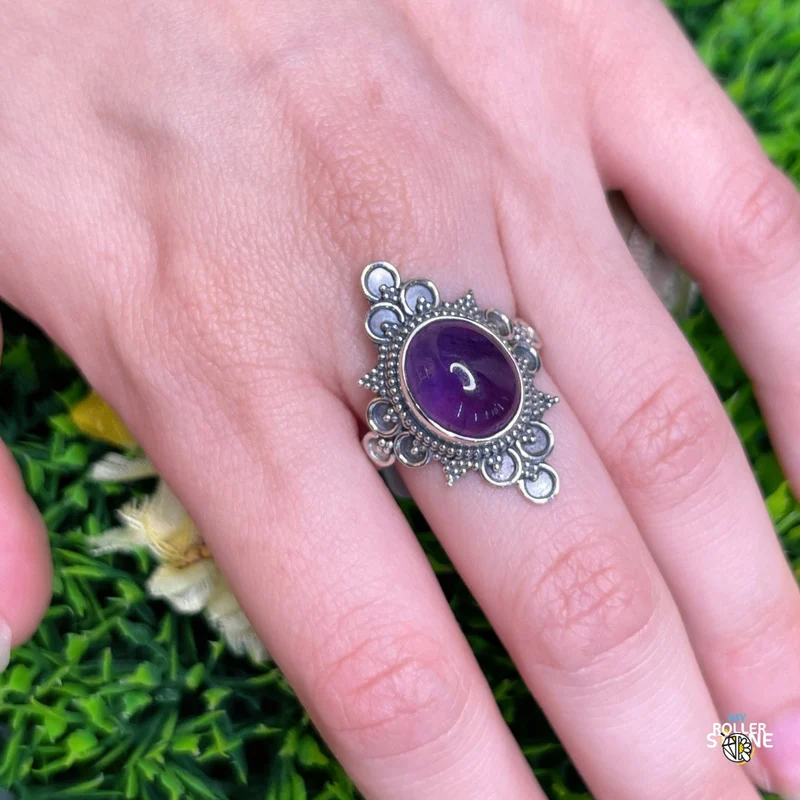 925 Silber Amethyst Ring #164