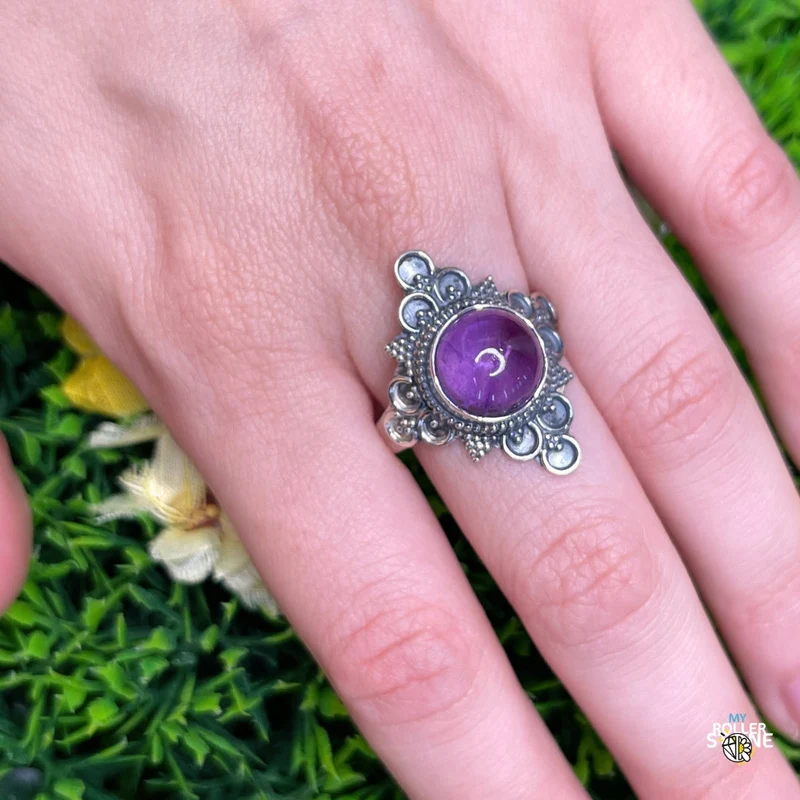 925 Silber Amethyst Ring #166
