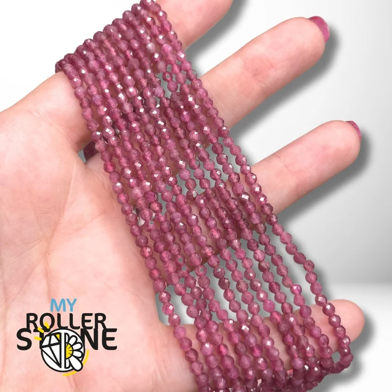 Rosa Turmalin facettierte Perle 5A