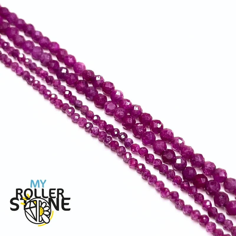 Rubin 5A facettierte Perle