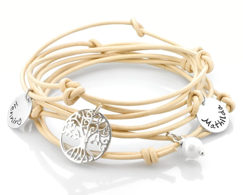 ARMBAND MIT GRAVUR, FAMILIEN ARMBAND, NAMENSARMBAND LEBENSBAUM