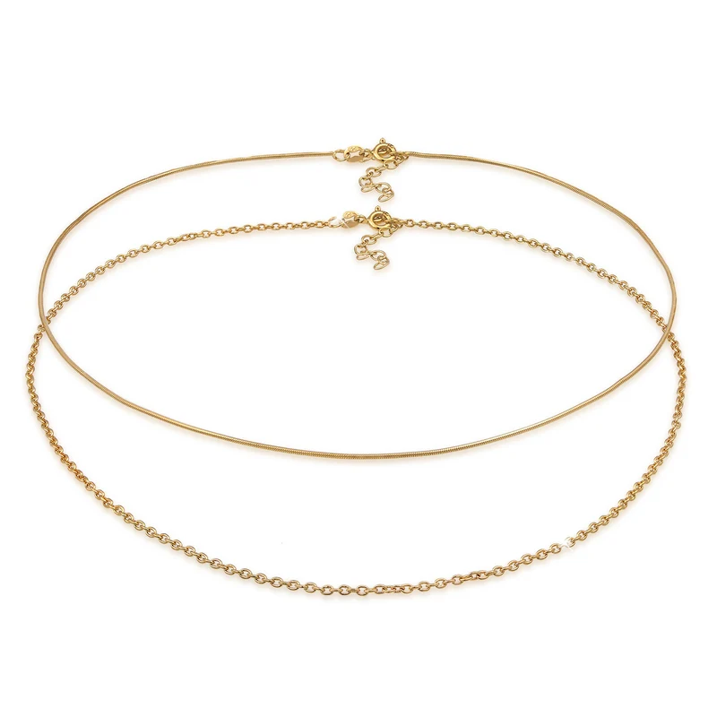 Choker 2er Set Schlangen- & Ankerkette