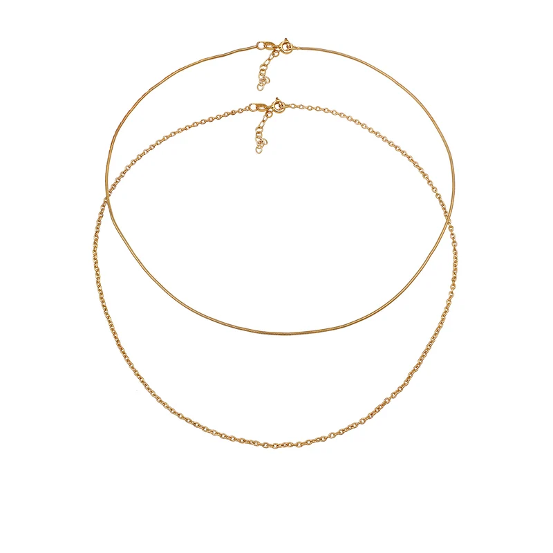 Choker 2er Set Schlangen- & Ankerkette
