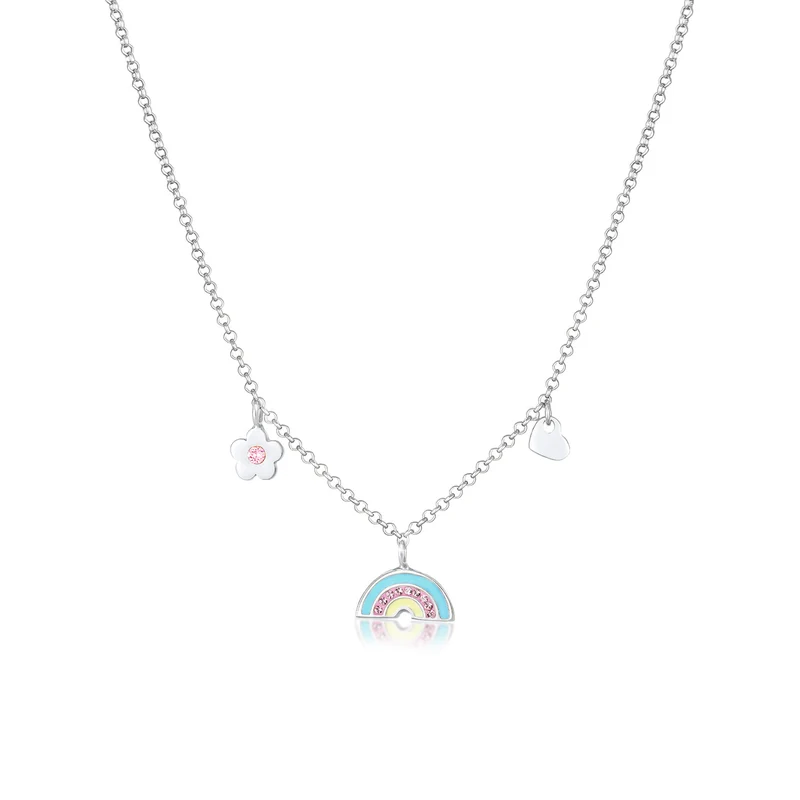 Halskette Blume | Mit Kristallen von Swarovski® (Rosa)