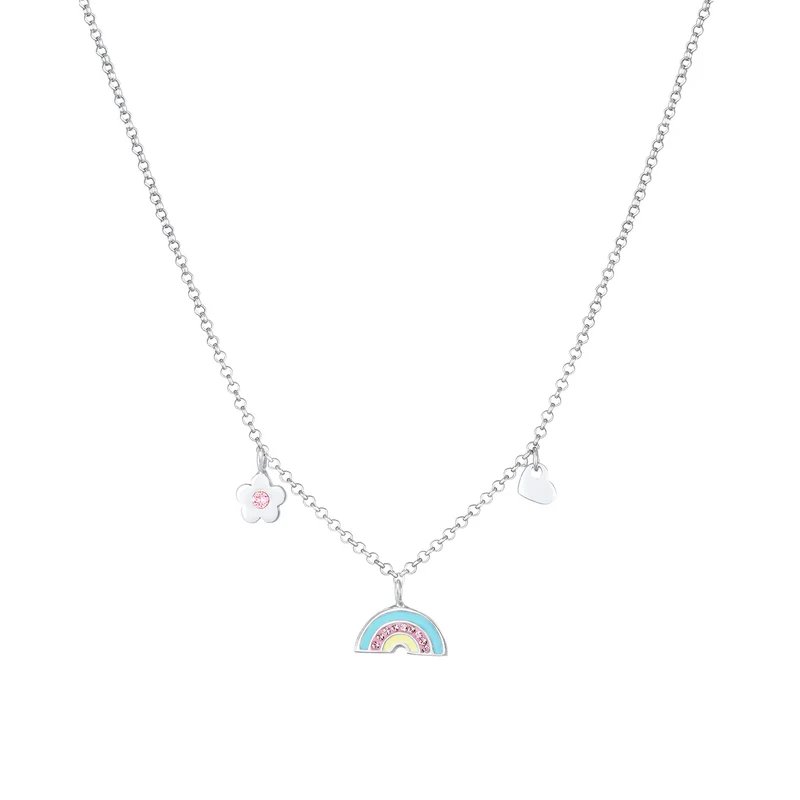 Halskette Blume | Mit Kristallen von Swarovski® (Rosa)