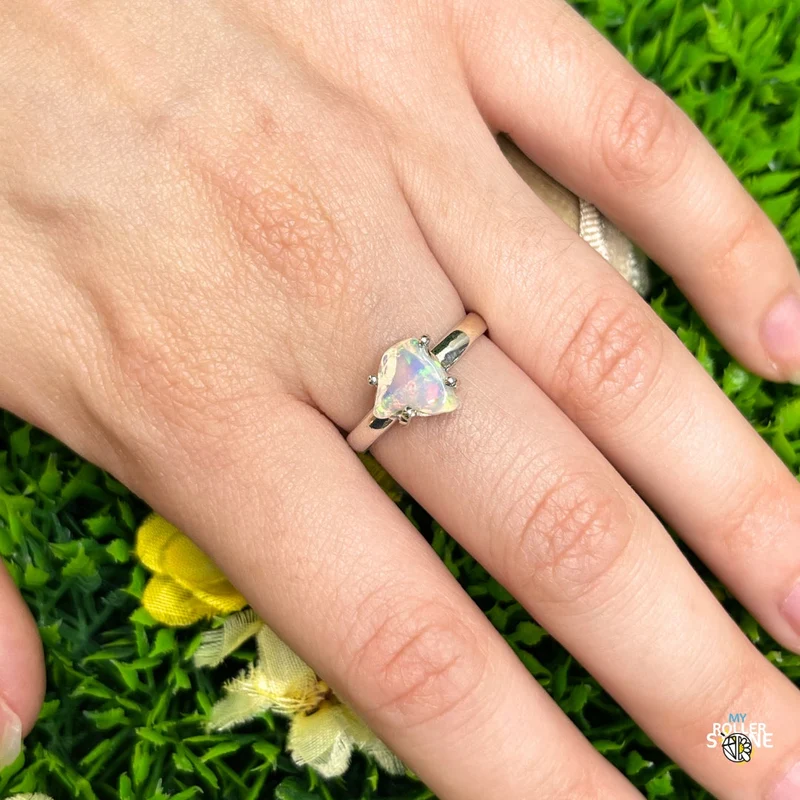 Äthiopischer Opal-Silberring #276