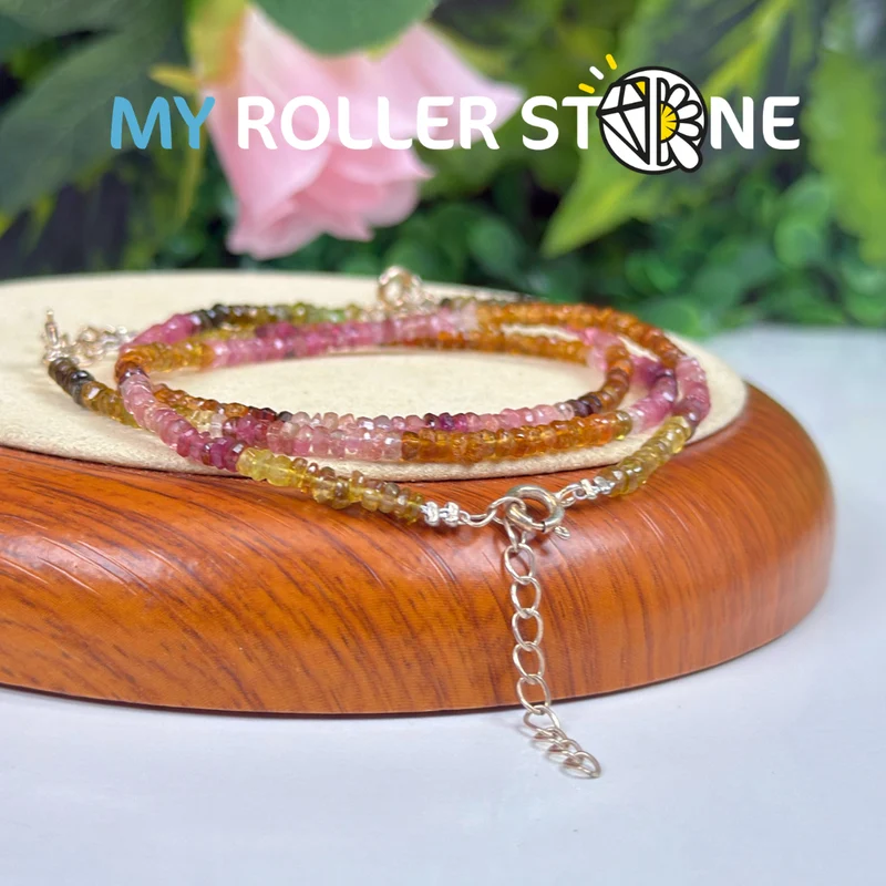 5A Mehrfarbiges facettiertes Turmalin-Armband