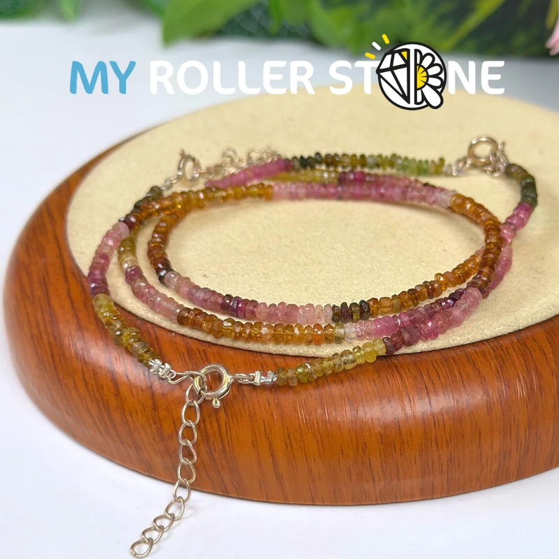 5A Mehrfarbiges facettiertes Turmalin-Armband
