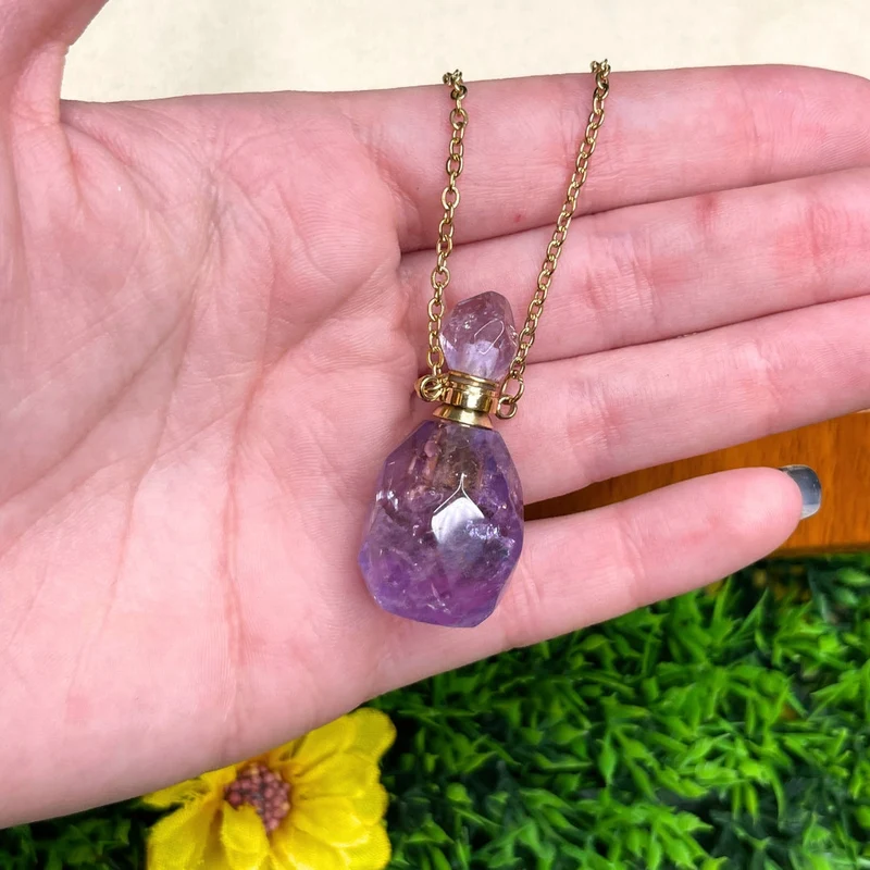 Amethyst-Fläschchen-Halskette