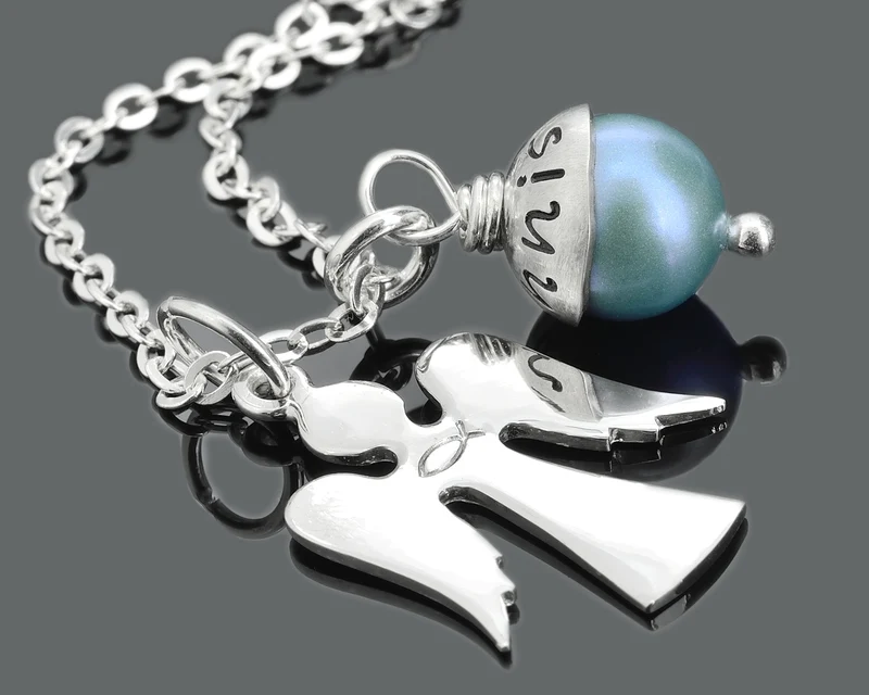 KETTE MIT GRAVUR, SCHMUCK KOMMUNION, TAUFKETTE ENGEL, TAUFE GESCHENK