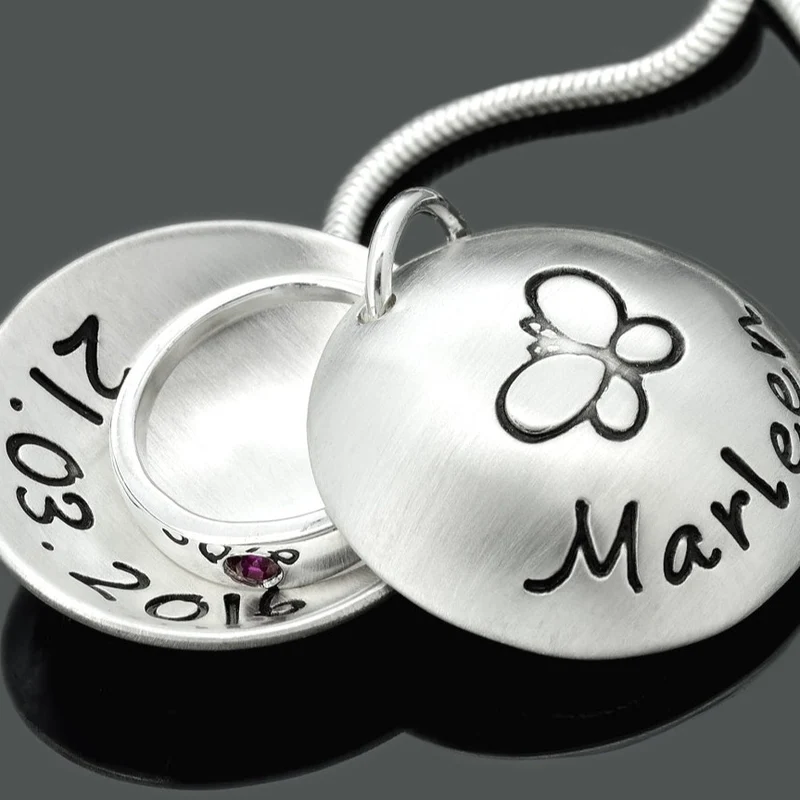 TAUFKETTE MIT TAUFRING, TAUFSCHMUCK MIT GRAVUR, TAUFE KETTE