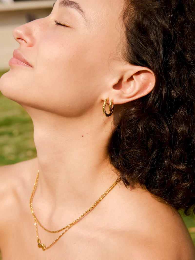22mm Textured Hoops Ohrringe