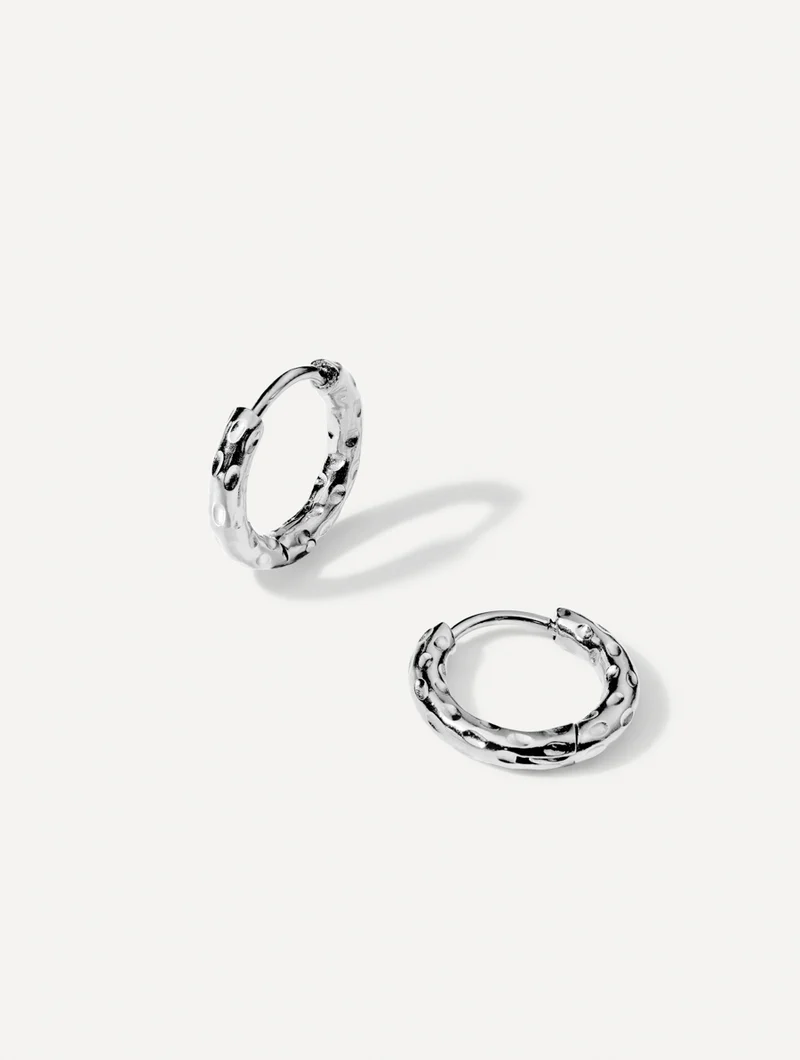 15mm Textured Hoops Mini Ohrringe