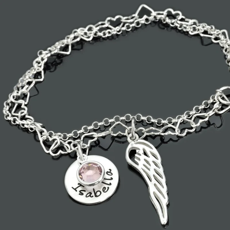 ARMBAND MIT GRAVUR, ENGELSRUFER ARMBAND, SILBERARMBAND 925 SILBER
