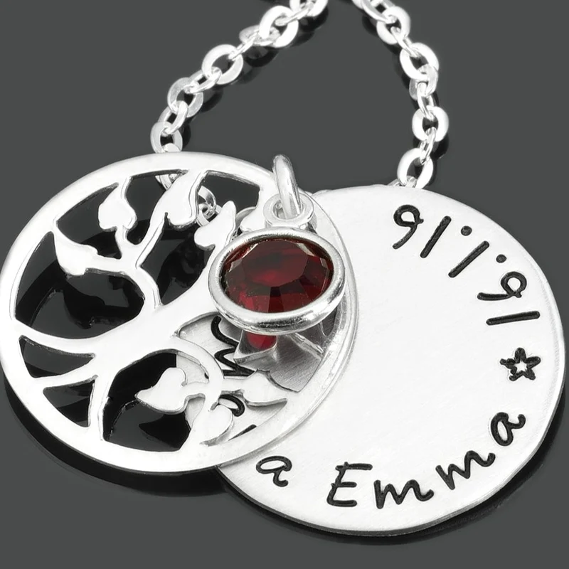 SCHMUCK MIT GRAVUR, LEBENSBAUM KETTE, NAMENSKETTE SILBER, ONLINE JUWELIER