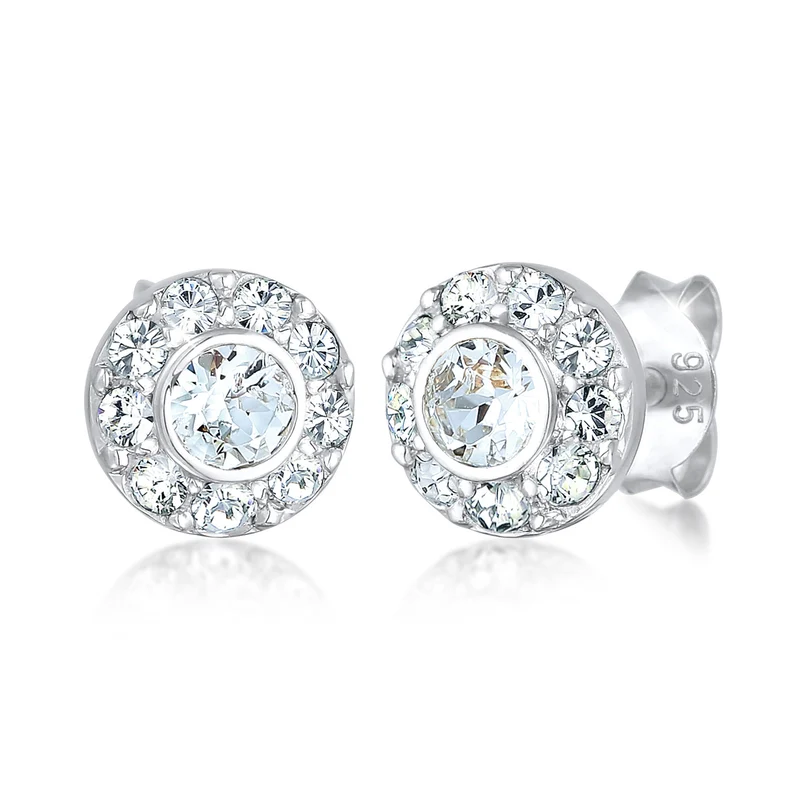 Ohrstecker Rund | Mit Kristallen von Swarovski® (weiß)