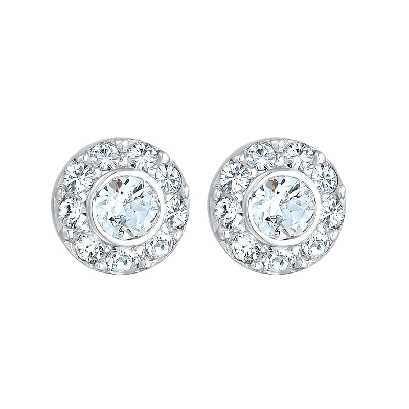 Ohrstecker Rund | Mit Kristallen von Swarovski® (weiß)