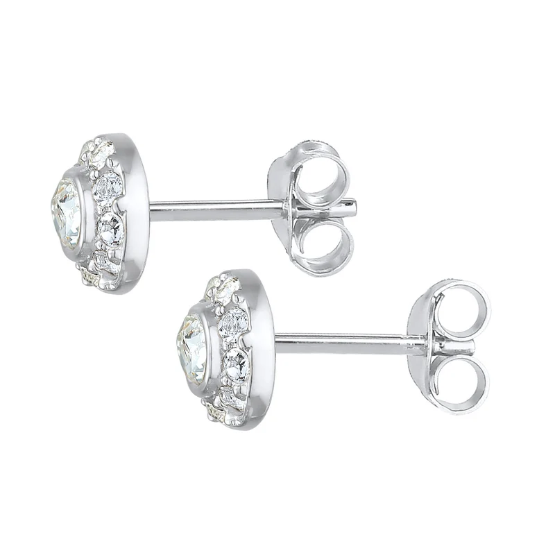 Ohrstecker Rund | Mit Kristallen von Swarovski® (weiß)