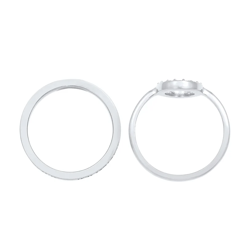 Ringset Kreis | Mit Kristallen von Swarovski® (Weiß)