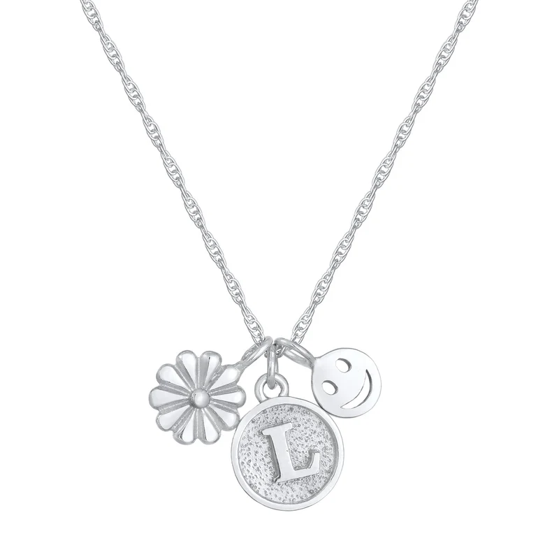 Halskette Blume Smiling Buchstabe