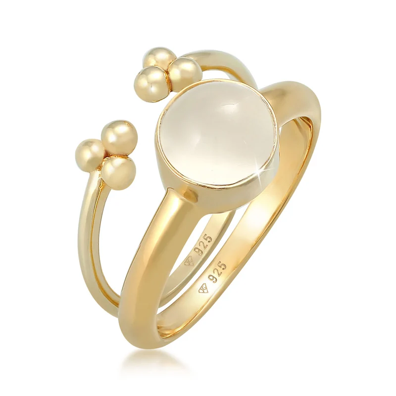 Ringset | Mondstein ( Weiß )