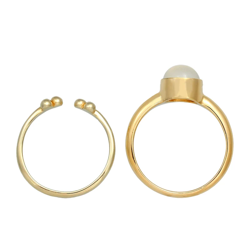 Ringset | Mondstein ( Weiß )